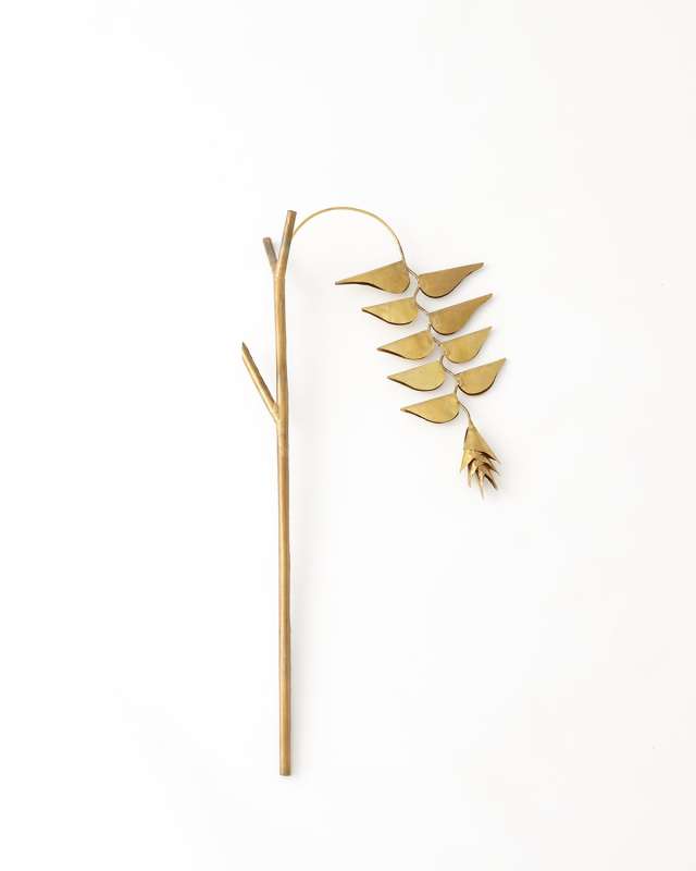 Brass Hanging Heliconia Stem